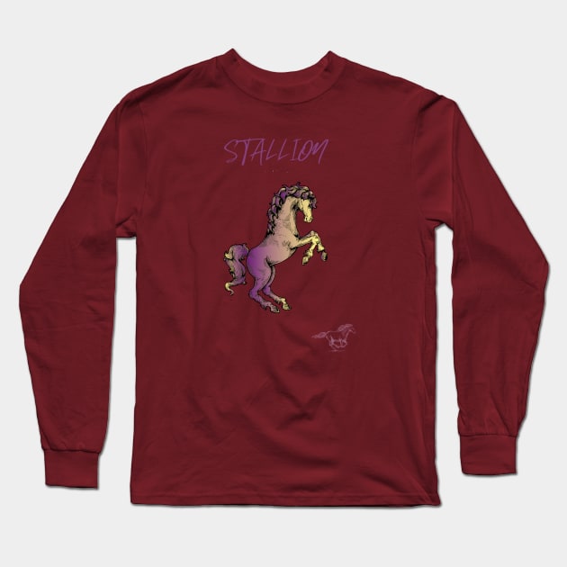 Stallion Long Sleeve T-Shirt by Rc tees